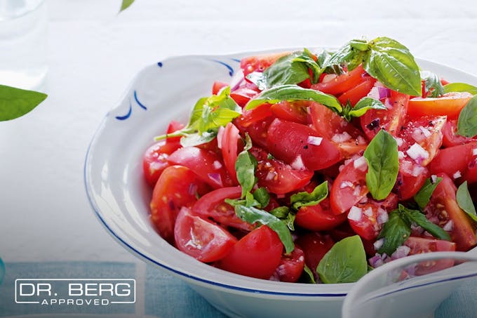Tomatoes with basil and ranch dressing