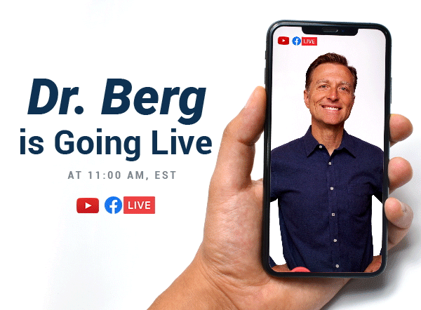 Dr. Berg Live Show on iPhone with many reactions