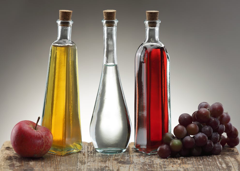 Vinegar options in glass bottles