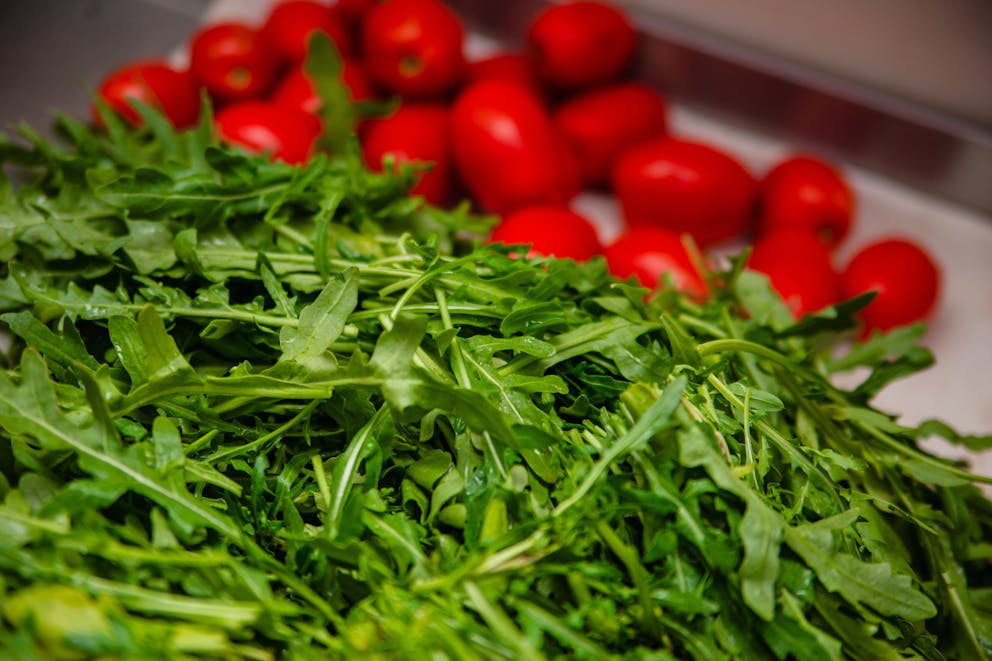 arugula and tomatoes