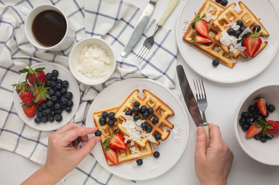 Waffles with berries