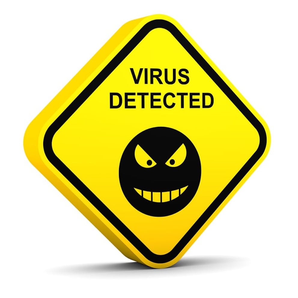 Warning sign that says Virus Detected, immune system detection of virus invader