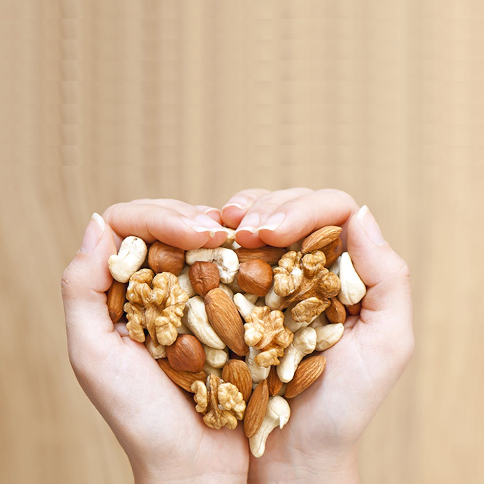 a handful of fresh nuts