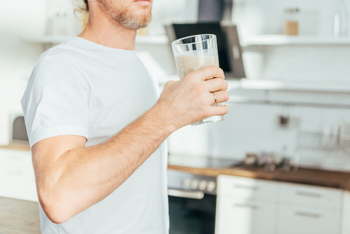 Man drinking keto friendly drink