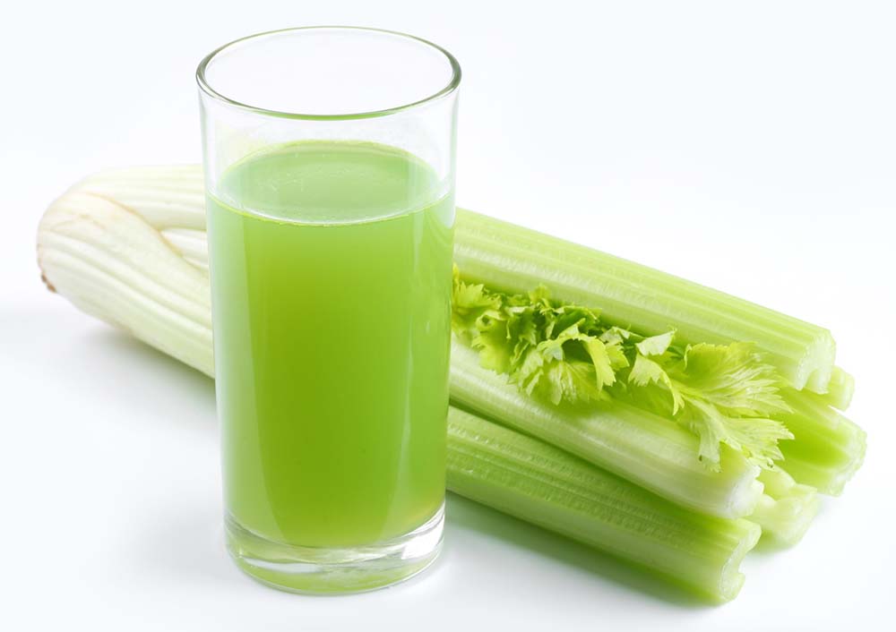 celery juice with glass