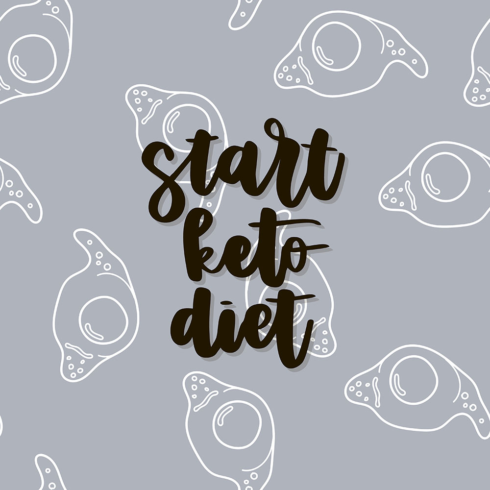 a sign with illustration that says Start Keto Diet