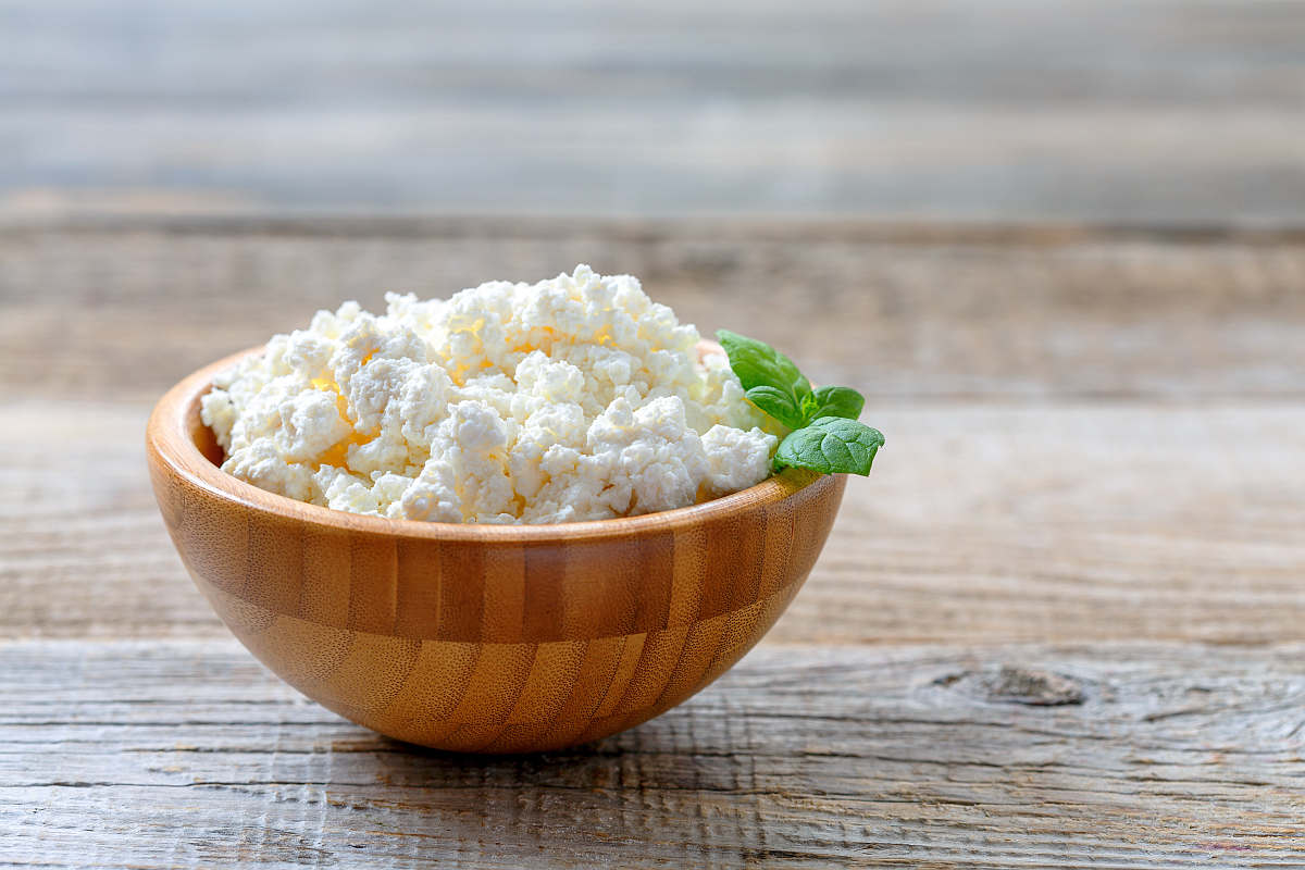 Homemade cottage cheese bowl on old | Fermented Foods on Keto