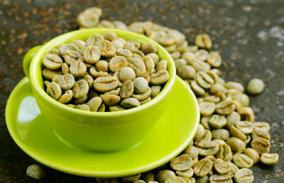Green coffee beans in a green cup | Grocery Shopping 101: How to Shop at the Grocery Store