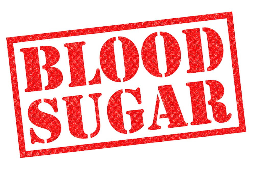 a sign that reads Blood Sugar in red letters