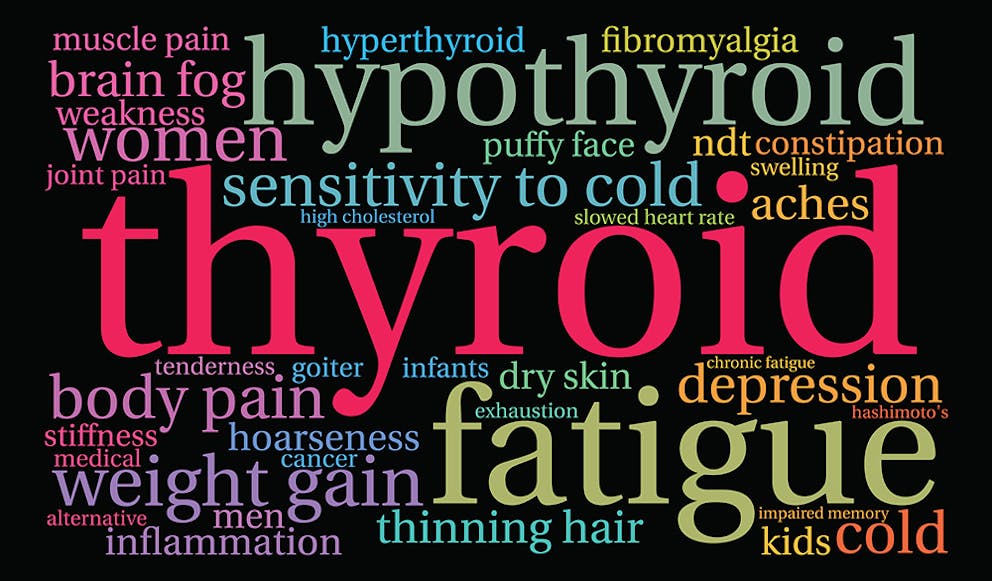 A hypothyroidism word cloud