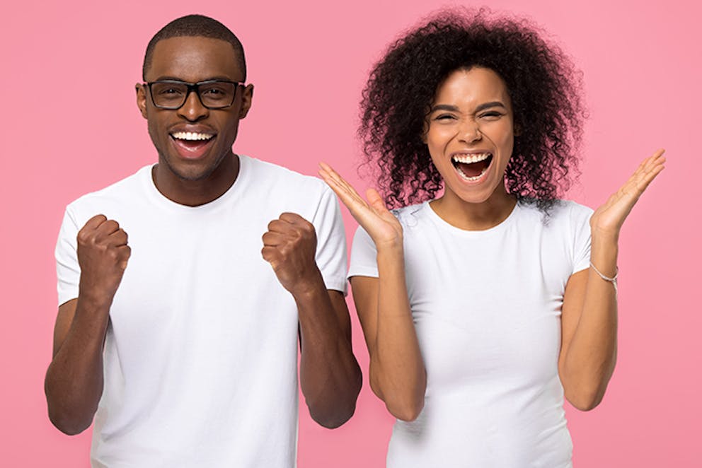 a happy young black couple