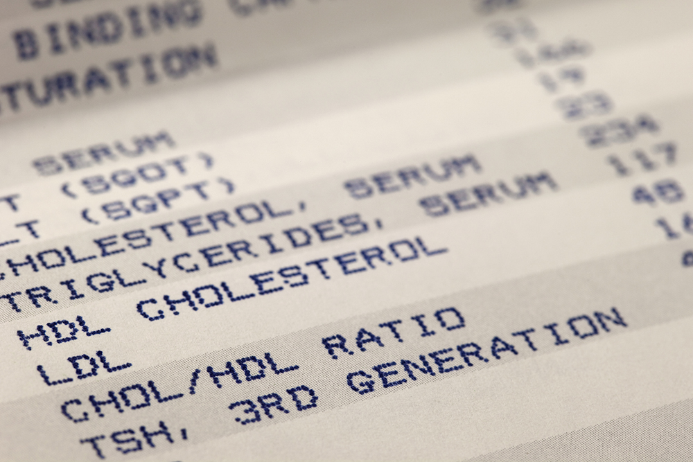 blood and cholesterol screening results