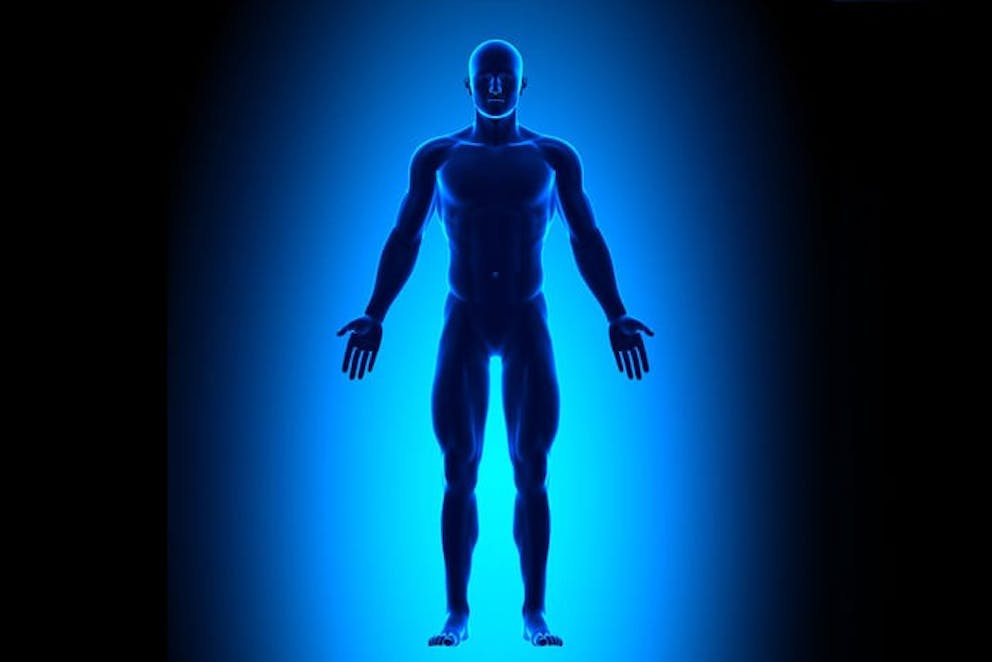 A healthy human body against a blue background | The Most Important Benefit of Autophagy Will Surprise You