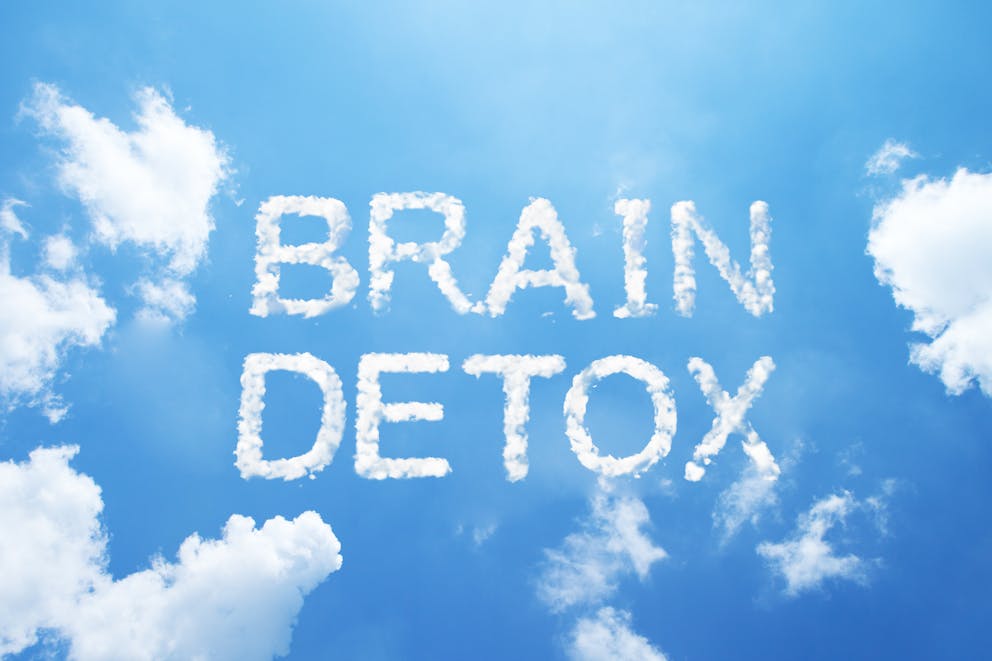Brain detox written in the sky