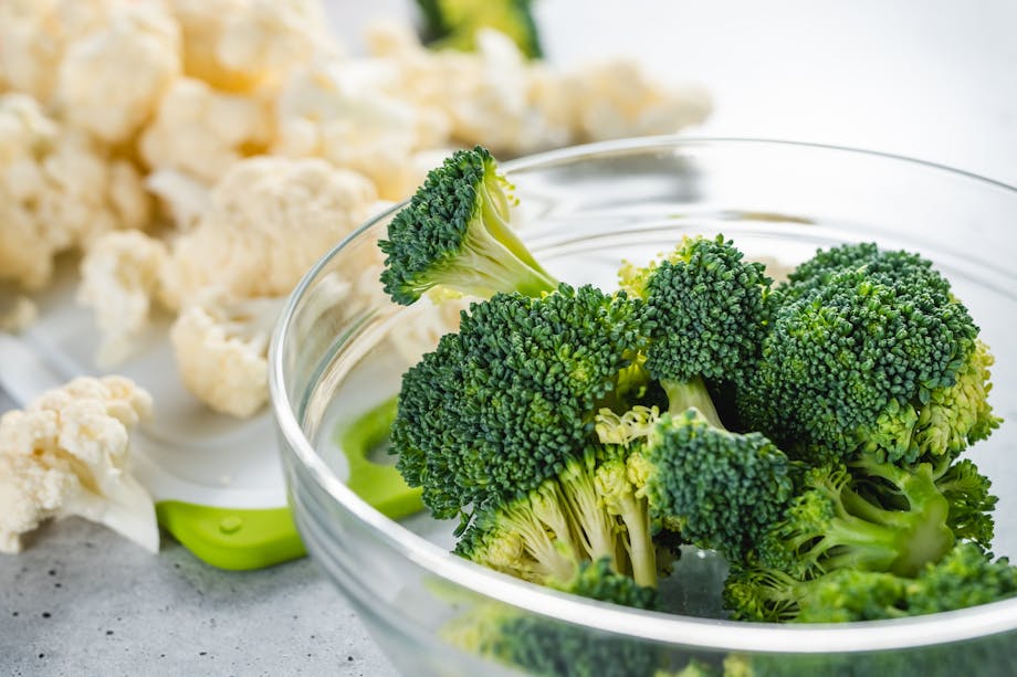 Broccoli and cauliflower florets