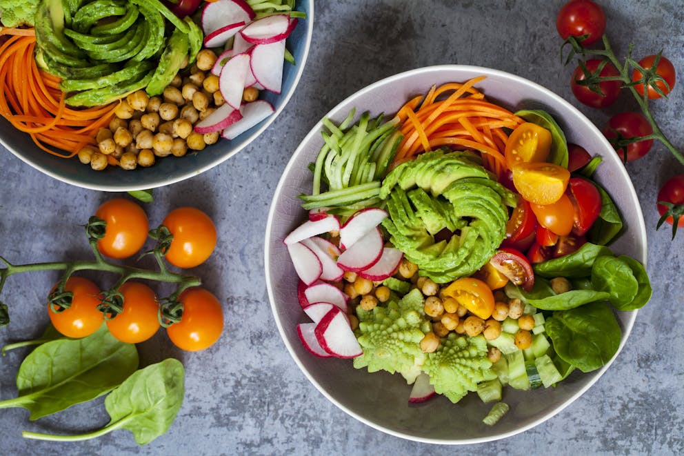 Bowl of healthy vegan food