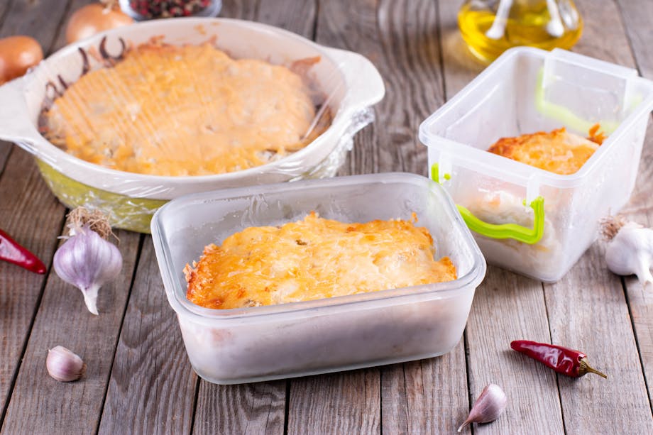 Casserole in different containers