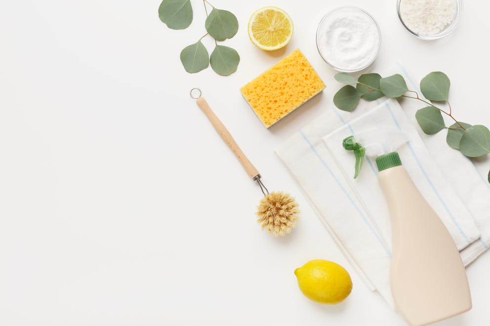 Natural lemon-based cleaning supplies