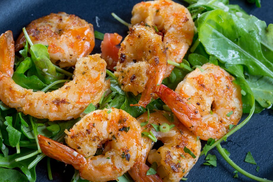 Shrimp and arugula