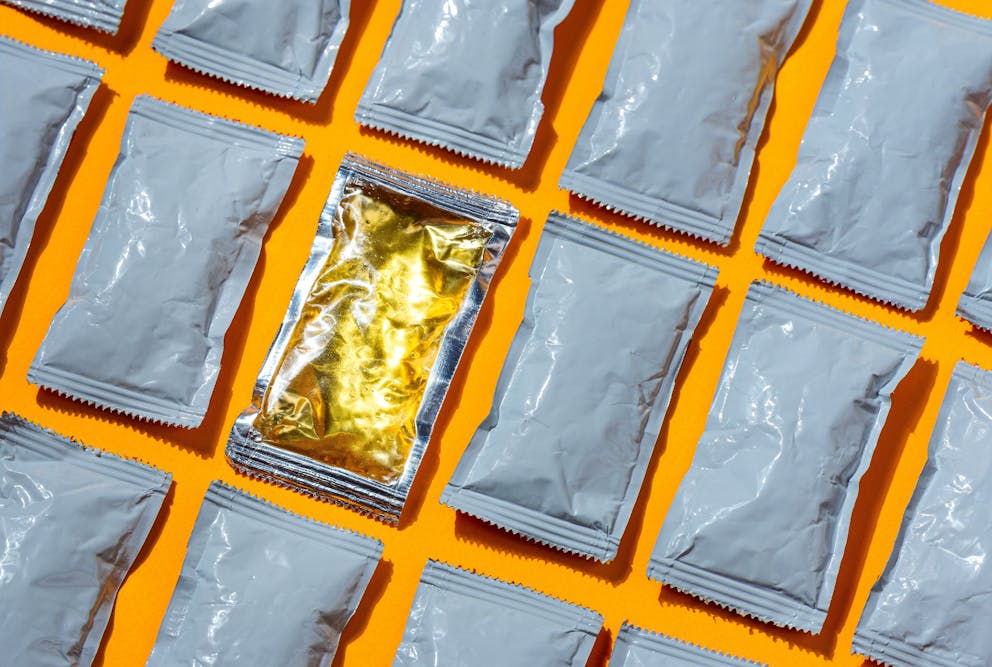 Packets of highly processed honey