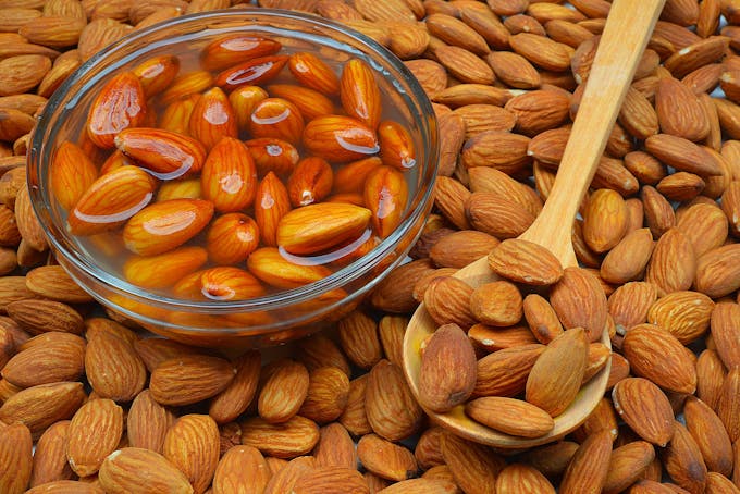 Almonds soaking