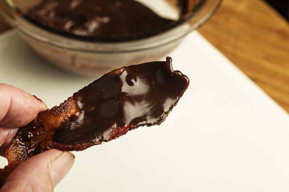 Chocolate-covered bacon