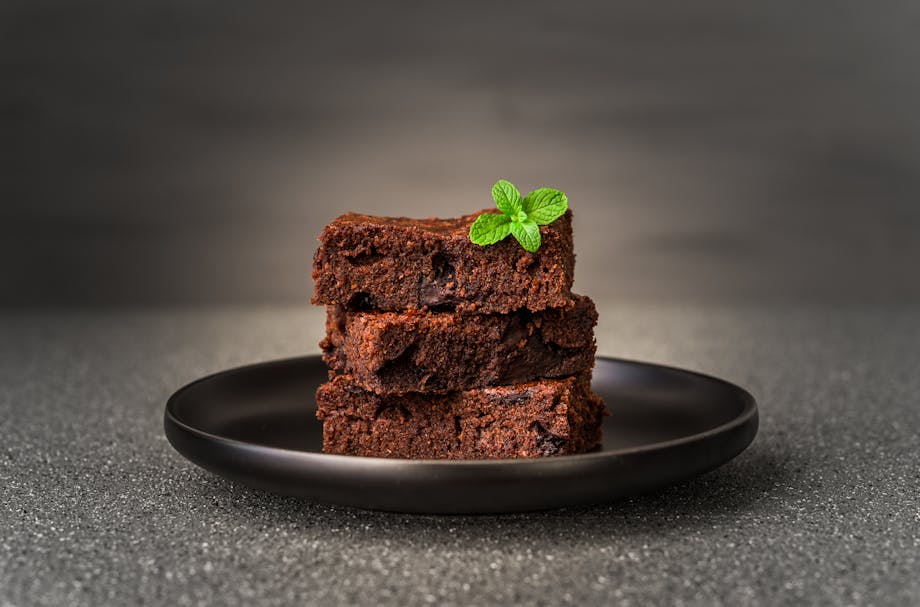 Stack of fudge brownie