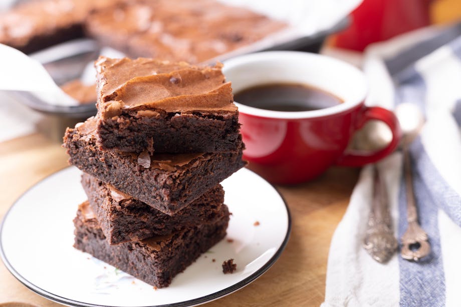 Brownies with coffee