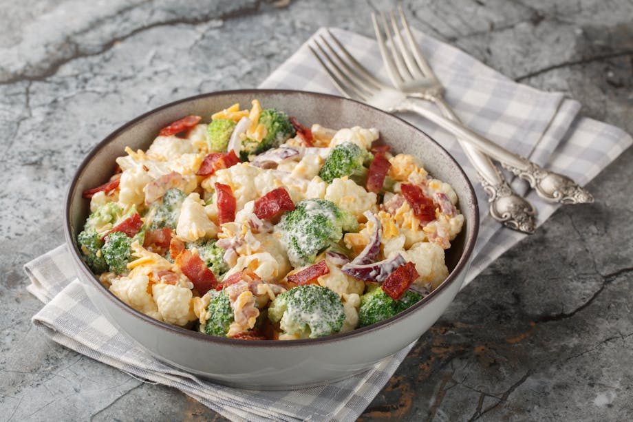 Broccoli and cauliflower salad