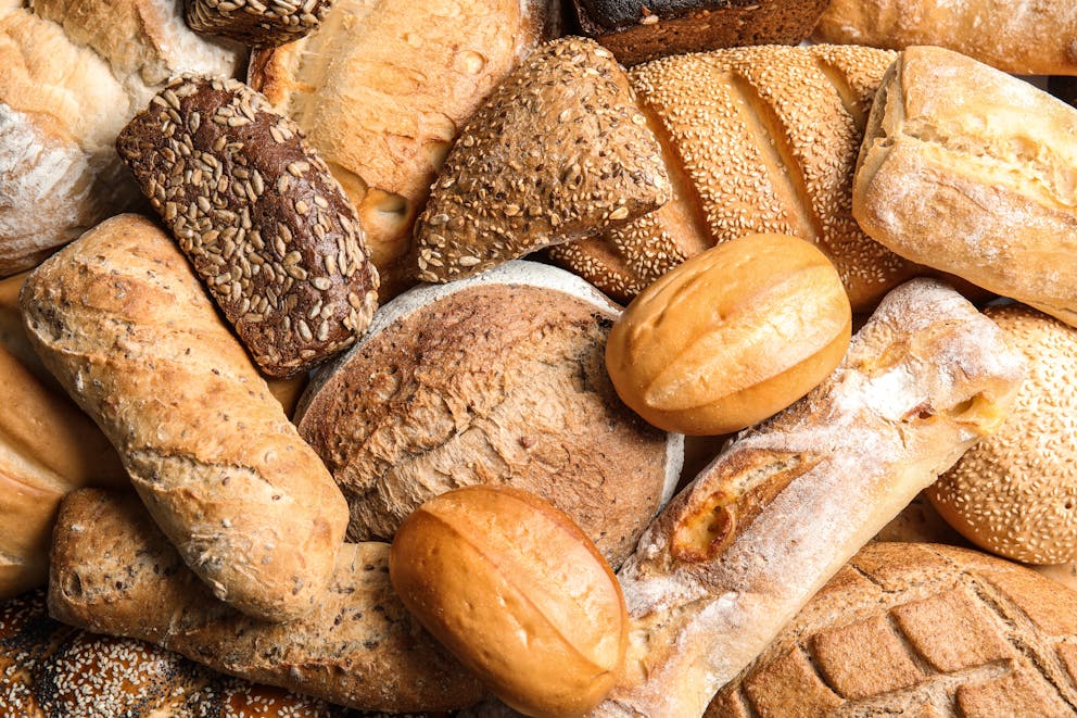 Different varieties of bread