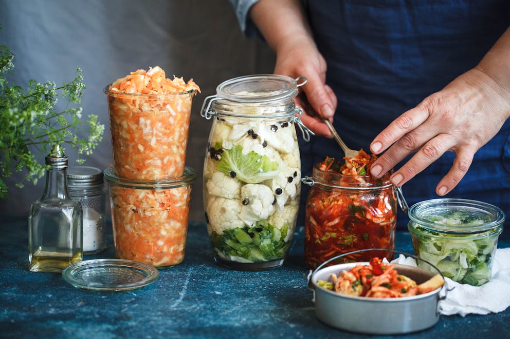 Variety of fermented foods