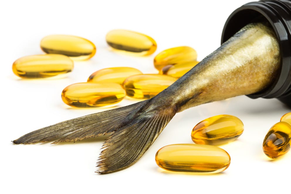 Fish oil supplement and fishtail