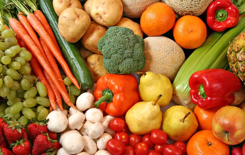 Variety of vegetables and fruits