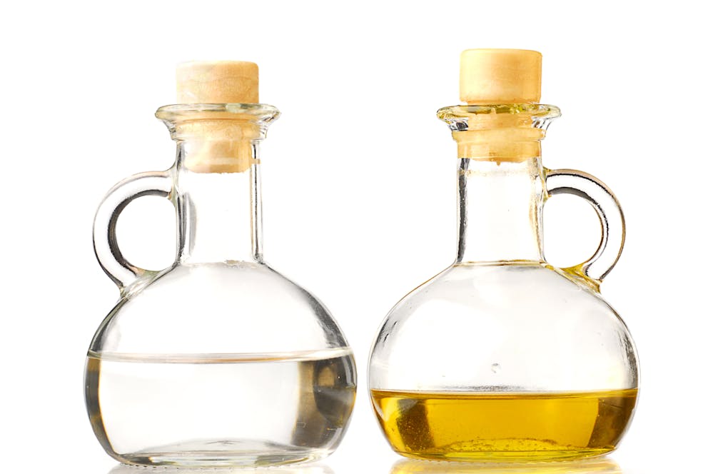 two different vinegar bottles