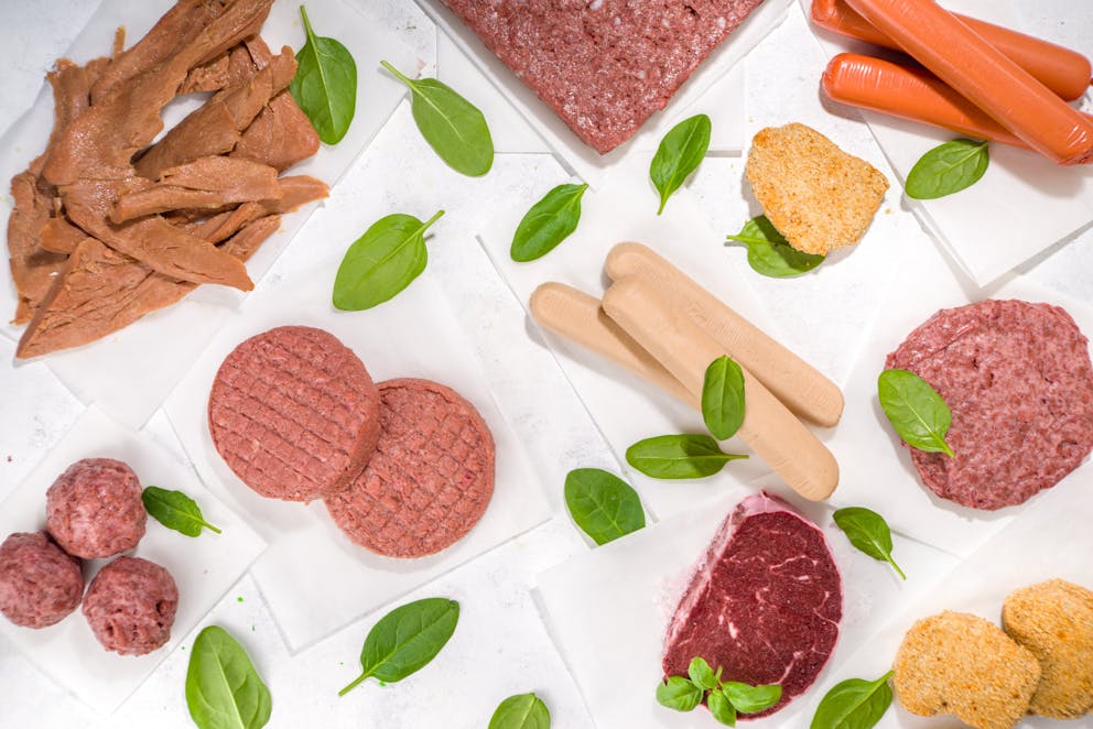 Various kinds of plant-based meat