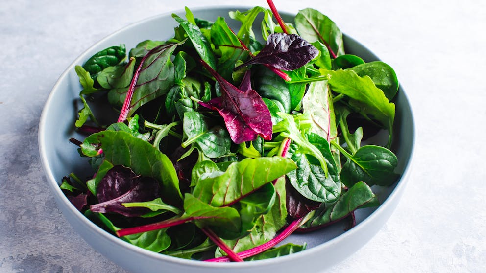 Swiss chard and spinach salad