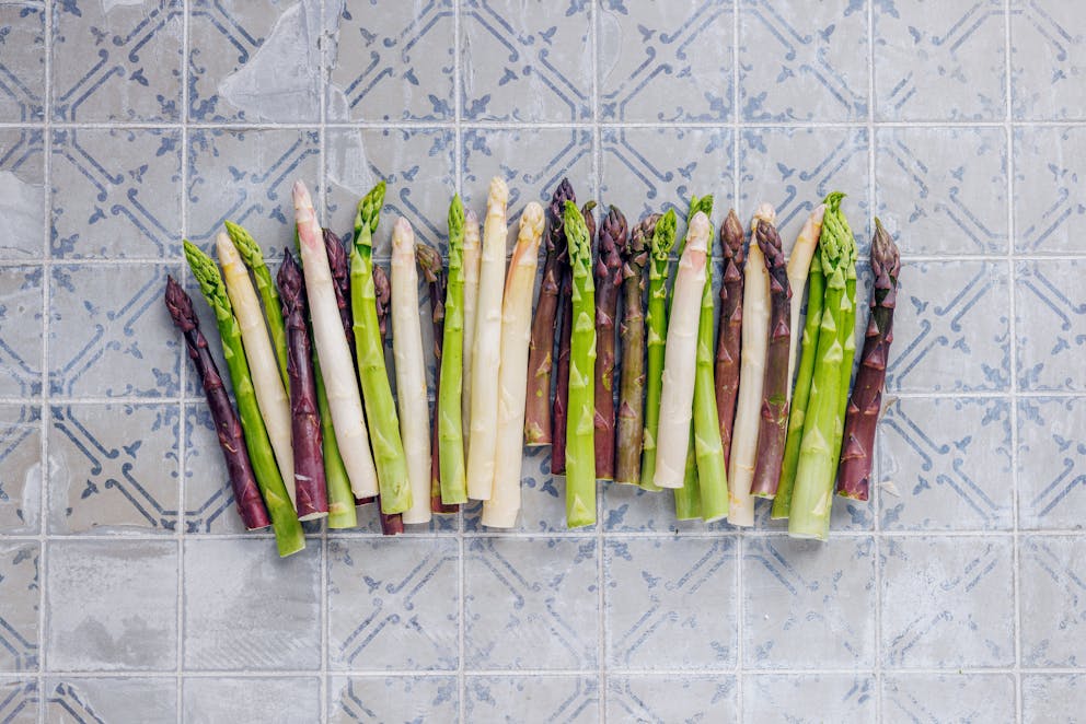 different types of raw asparagus