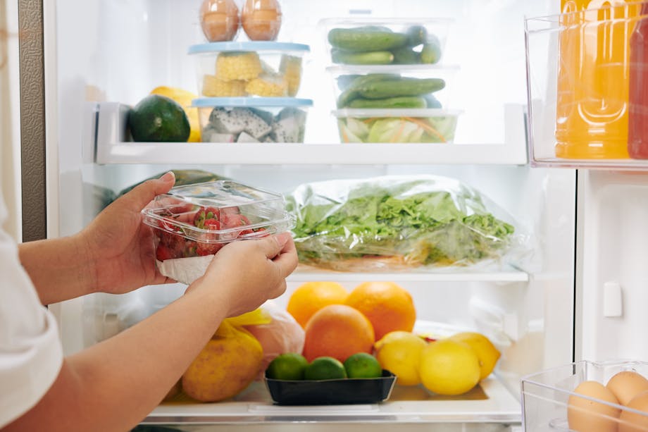 Food stored in a fridge