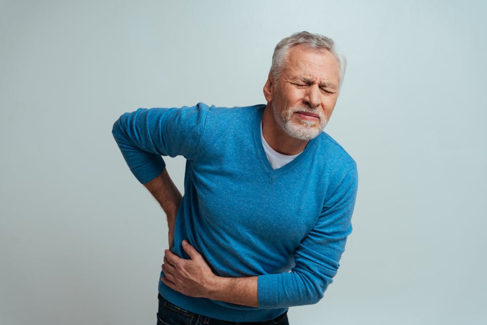 Man with kidney pain