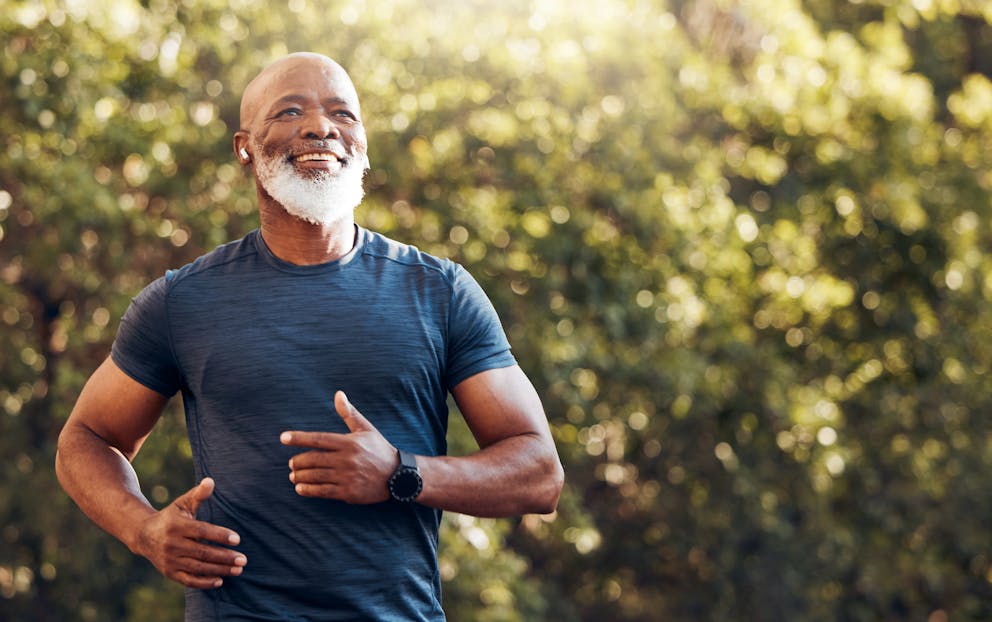 Healthy man exercising