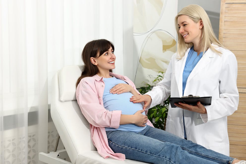 Pregnant woman getting a check-up