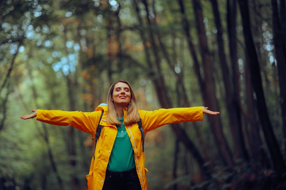 Young woman hiking