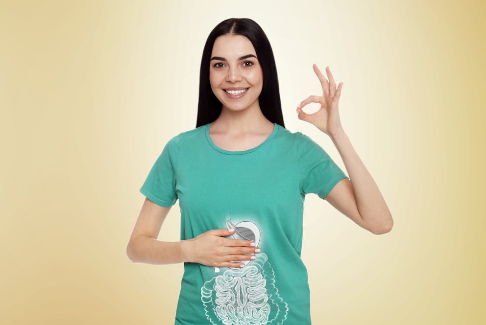 Woman with healthy digestion