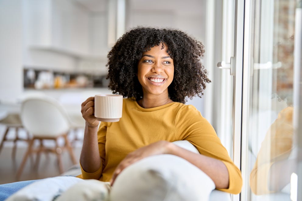 Women drinking from mug