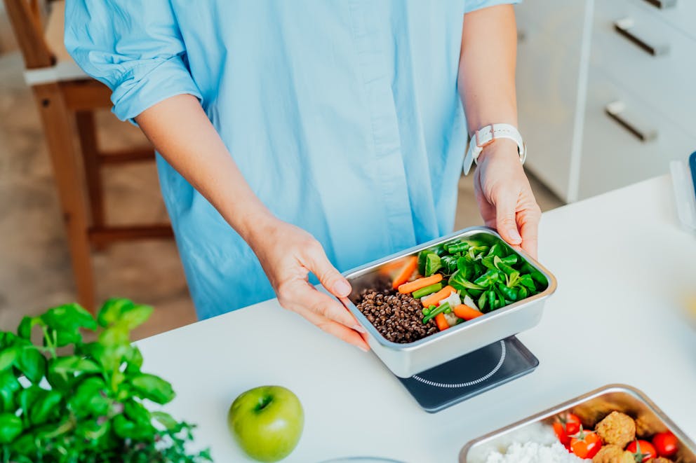 Holding a pre-prepped meal