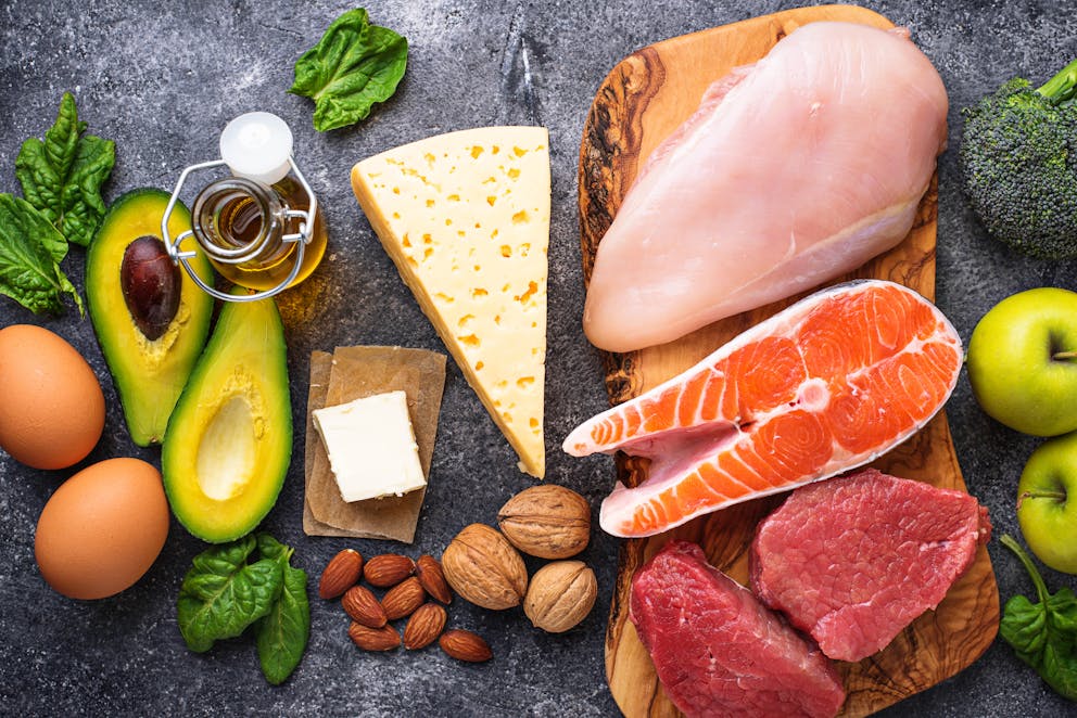 Selection of ketogenic foods