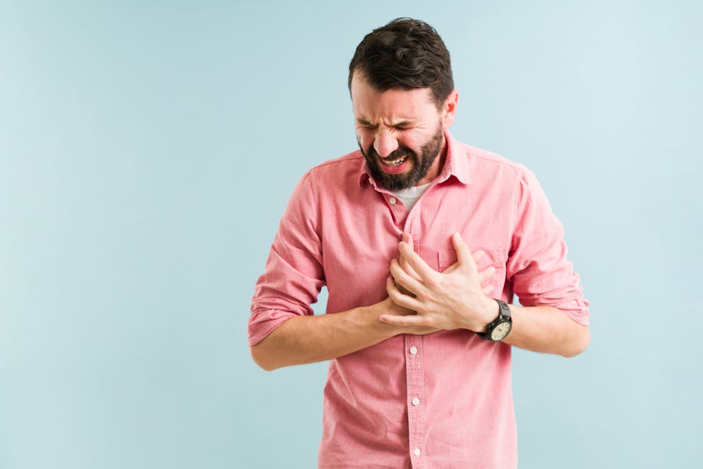 Man with chest pain