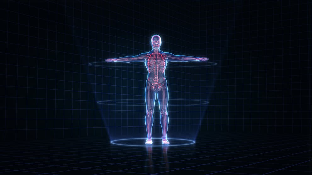 Human body hologram illustration