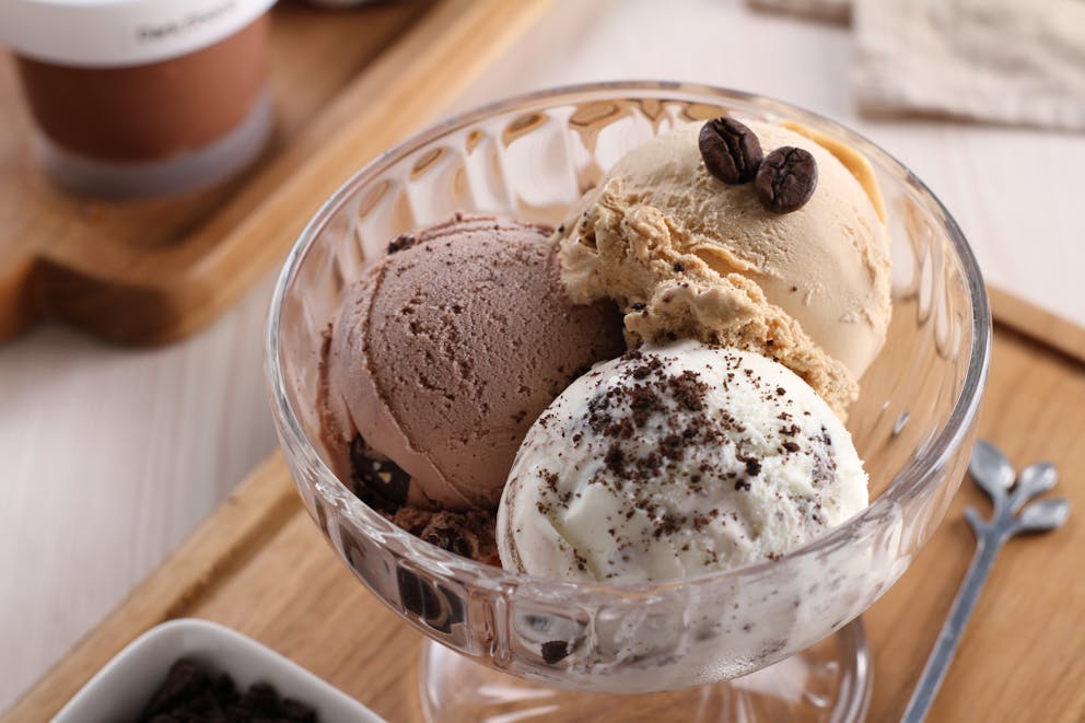 Bowl of homemade ice cream