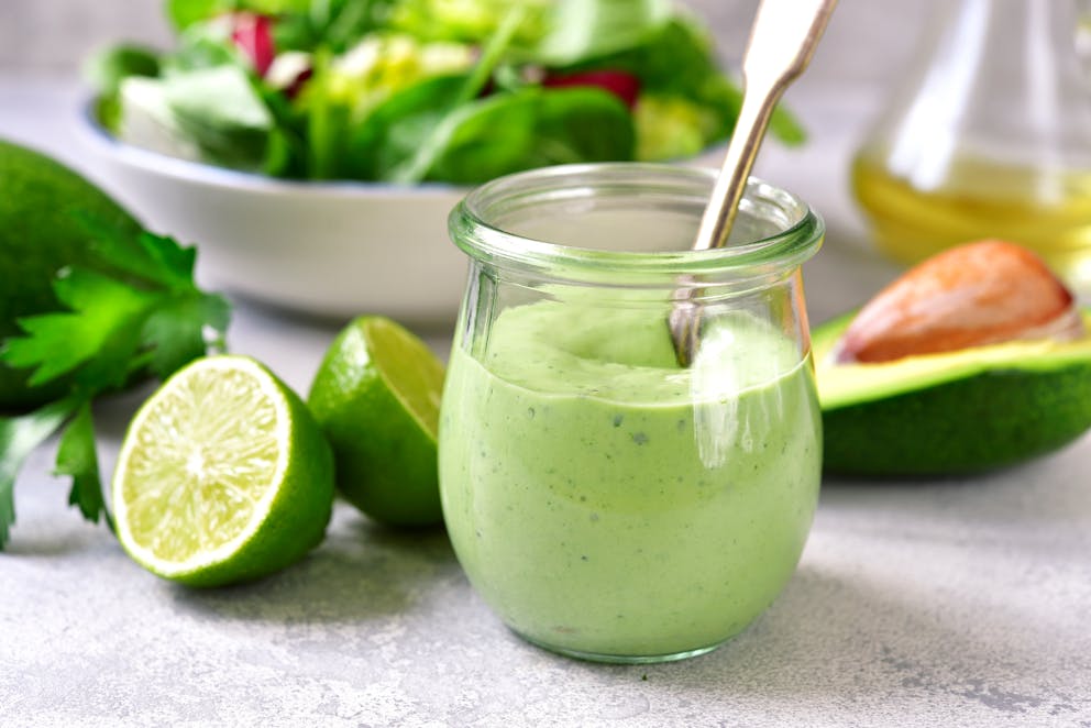 Homemade avocado lime dressing